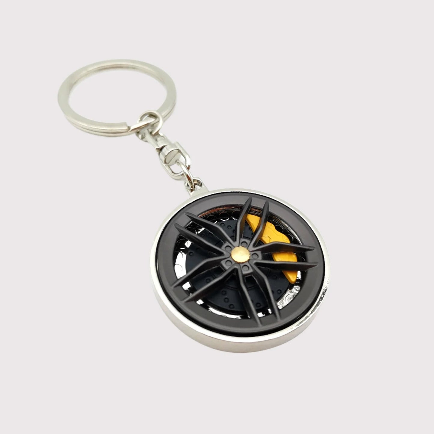 Rotatable Wheel Rim Car Keychain