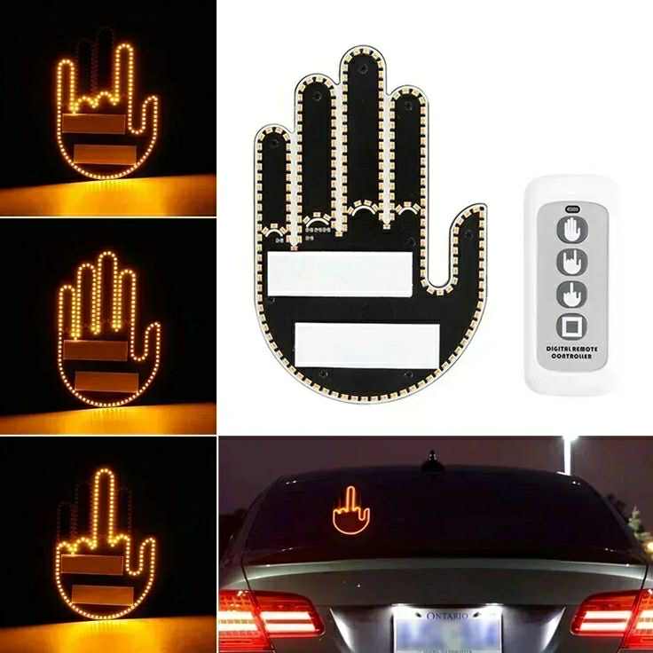 Funny Car Finger Light – LED Ambient Warning Lamp with Remote Control