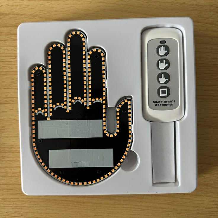 Funny Car Finger Light – LED Ambient Warning Lamp with Remote Control
