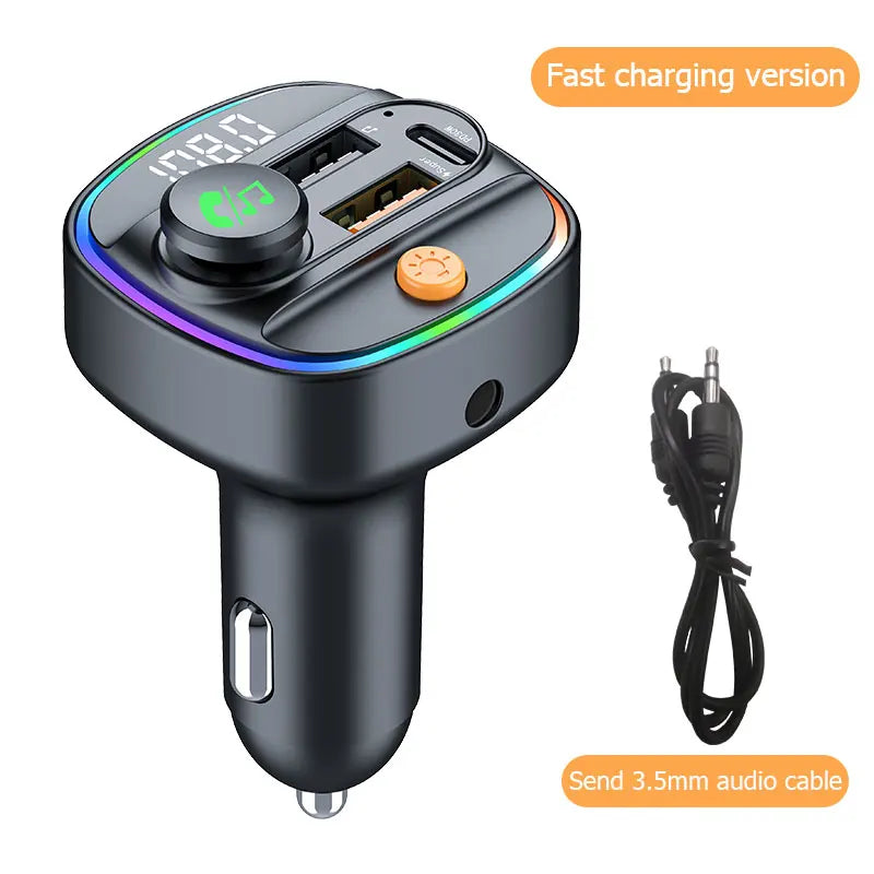 Bluetooth FM Transmitter Car Charger with USB & Fast Charging