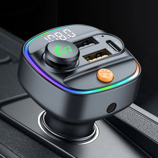 Bluetooth FM Transmitter Car Charger with USB & Fast Charging